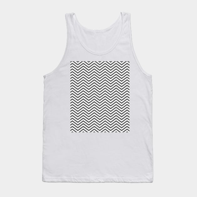 Simple Gray and White Chevron Pattern Tank Top by squeakyricardo